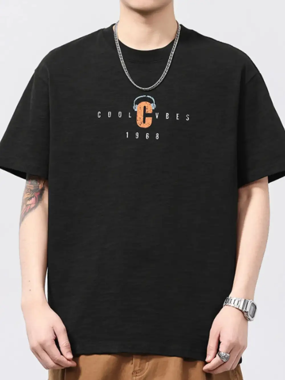 Stretch Round-Neck Short-Sleeve T-Shirt