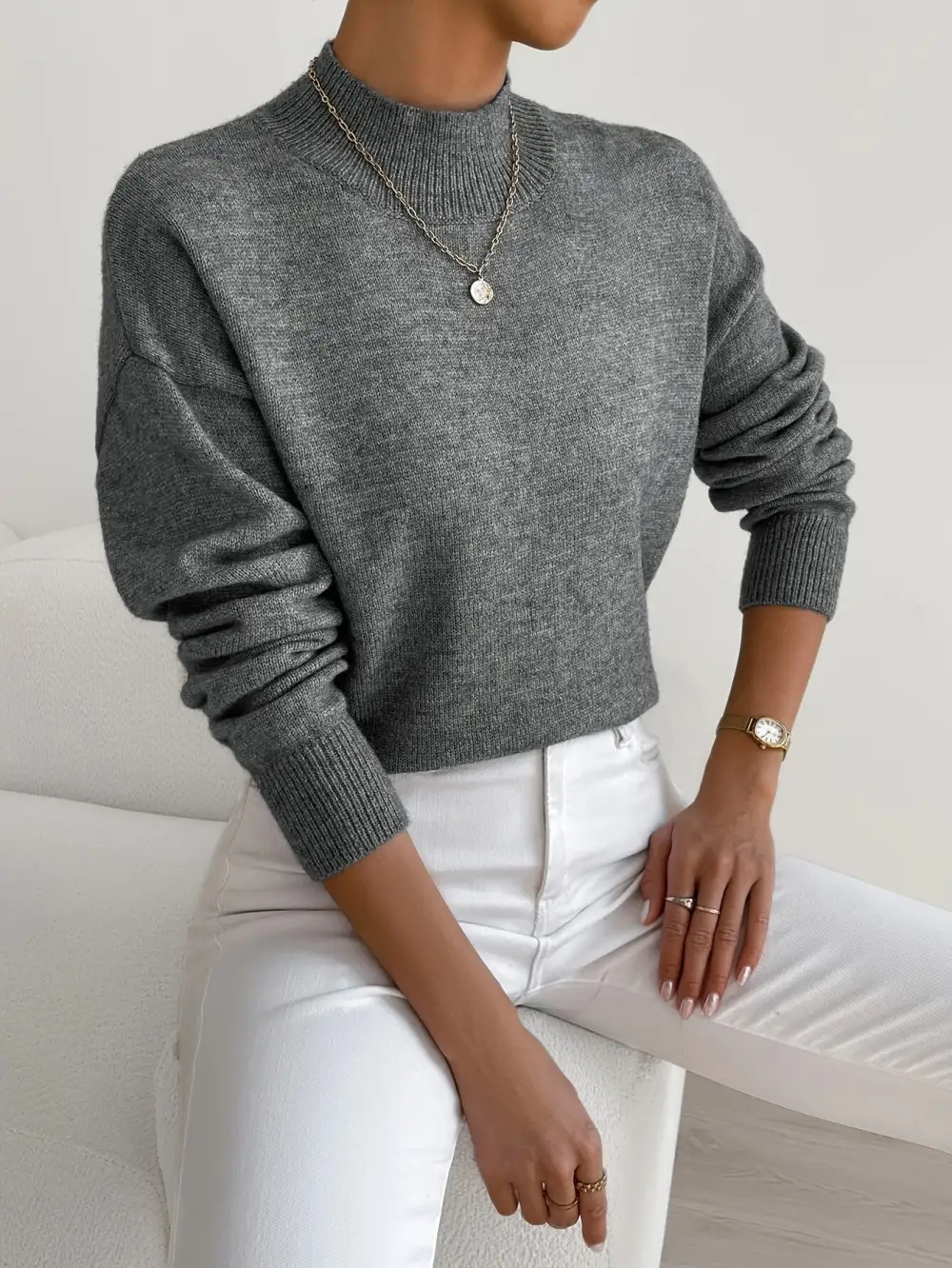  Knit Turtleneck Knit Sweater