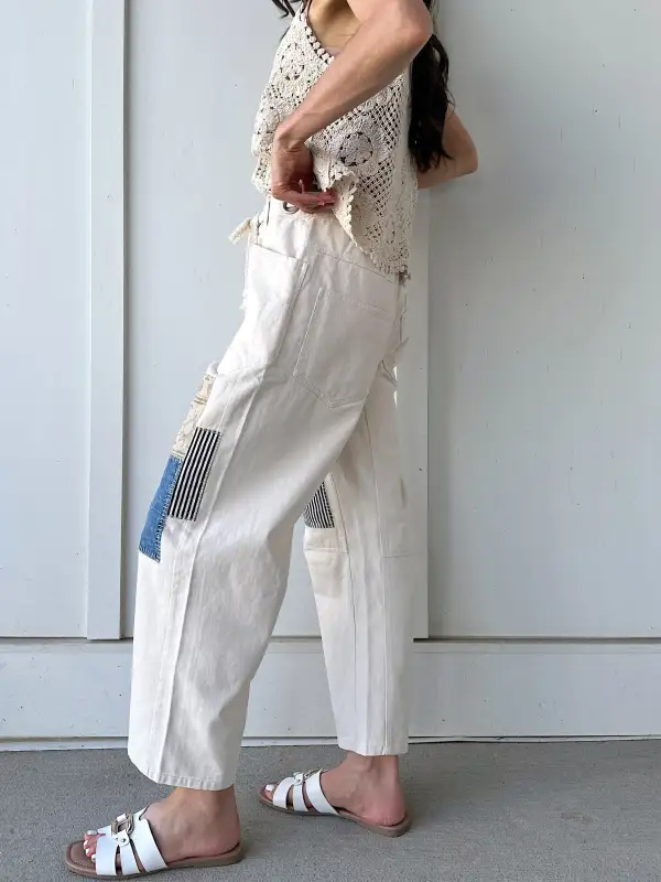 Sunset Patchwork Barrel Pants