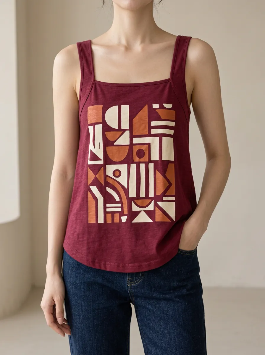 Square Neck Relaxed Everyday Tank Top