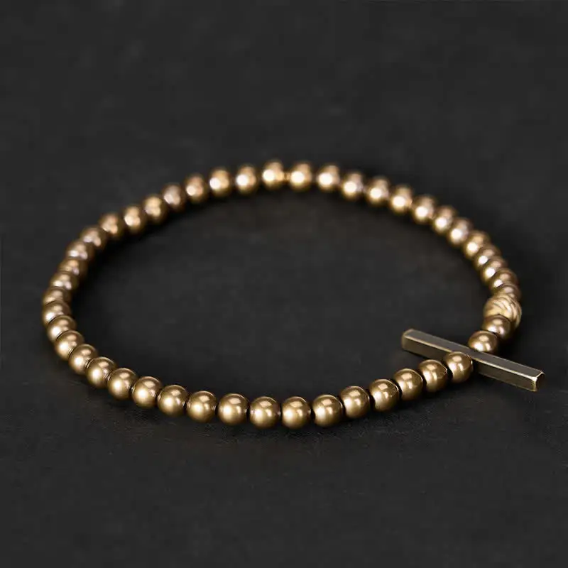 Small Round Shape Beads Brass Bracelet