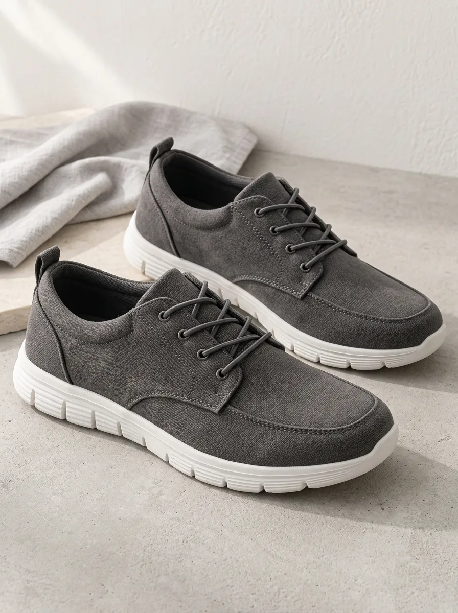 Men's Sport Inspired Casual Solid Lightweight Lace-up Canvas Shoes