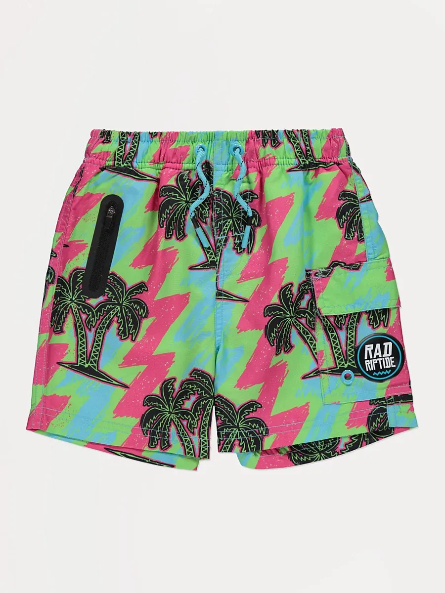 Bright Palm Tree Rad Riptide Swim Shorts