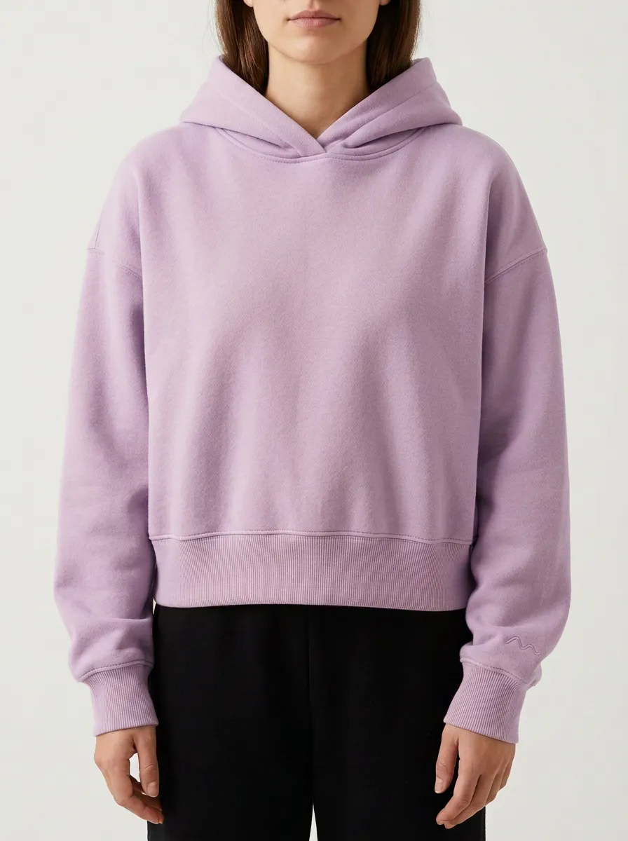 Women's Minimalist Dusty Pink Solid Color Pullover Hoodie