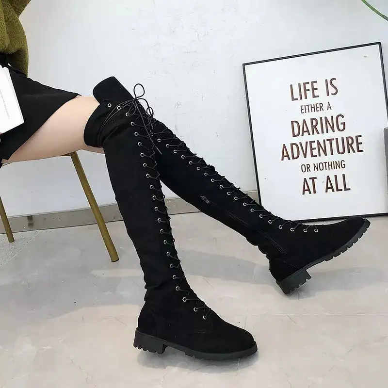Lace Up Over the Knee Boots