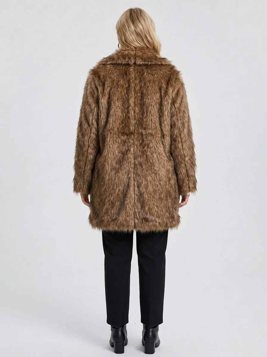 Weekend Lapel Faux Fur Coat
