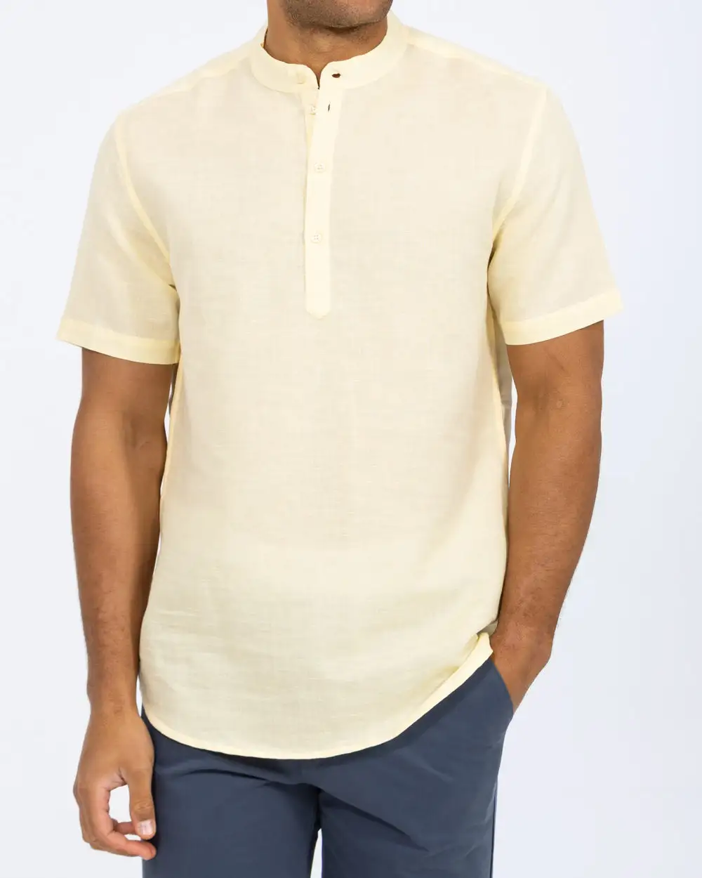 Short Sleeve Linen Blend Shirt