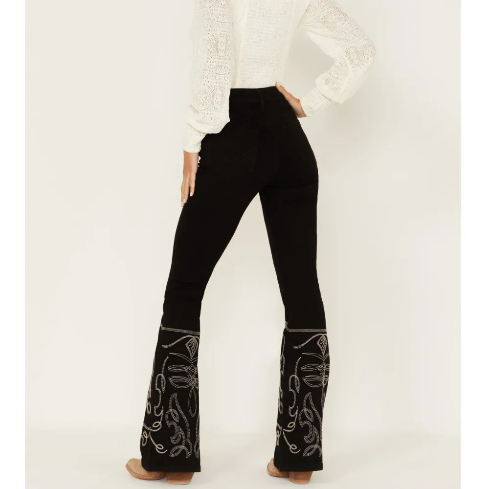 Classic High Rise Bootcut Embroidered Jeans