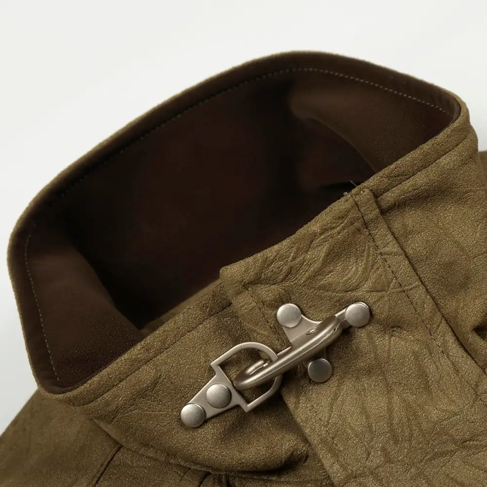 Buckle Collar Leather Jacket