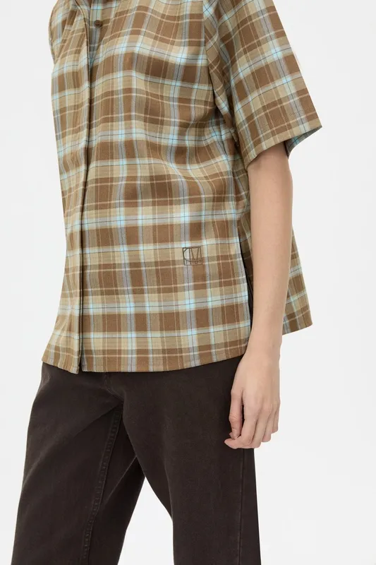 Chocolate Check Short Sleeve Checked Shirt