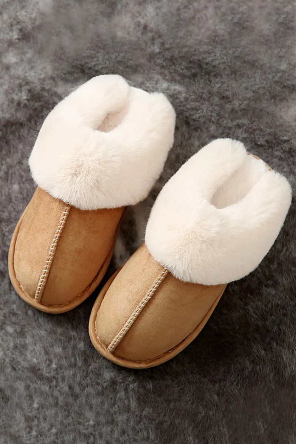 Plush Suede Winter Home Slide Slippers