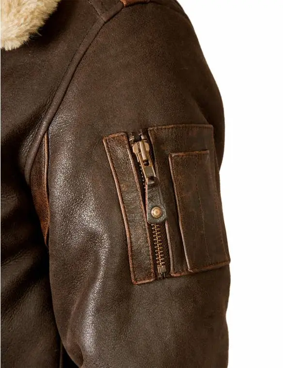 Pocket Front Faux Leather Bomber Jacket