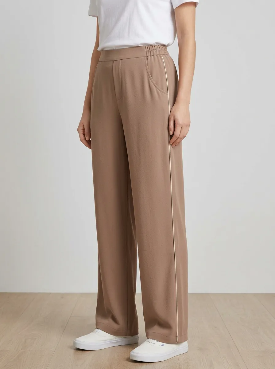 Women's Side-Stripe Wide-Leg Trousers