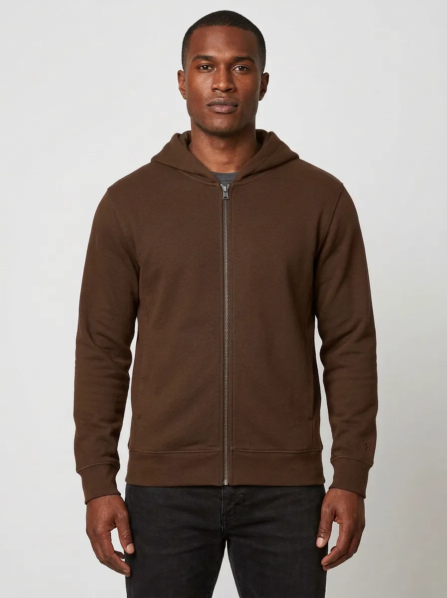 Men's Star Detail Graphic Full-Zip Hoodie