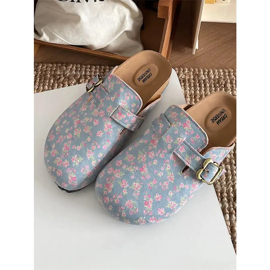 Pattern Round Toe Slip Ons Shoes