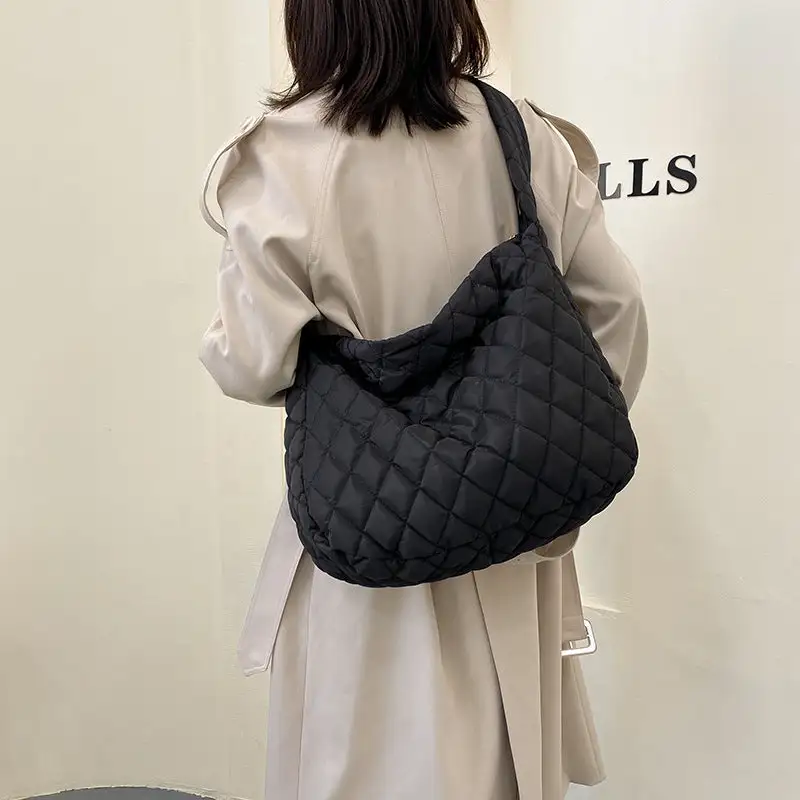 Winter Quilted Crossbody Bag Down Cloth Compact Soft