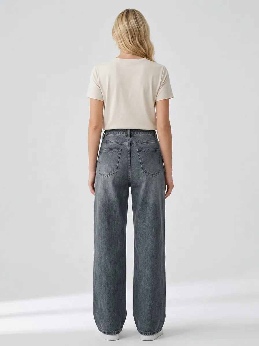 Women's Wide Leg Casual Denim Jeans