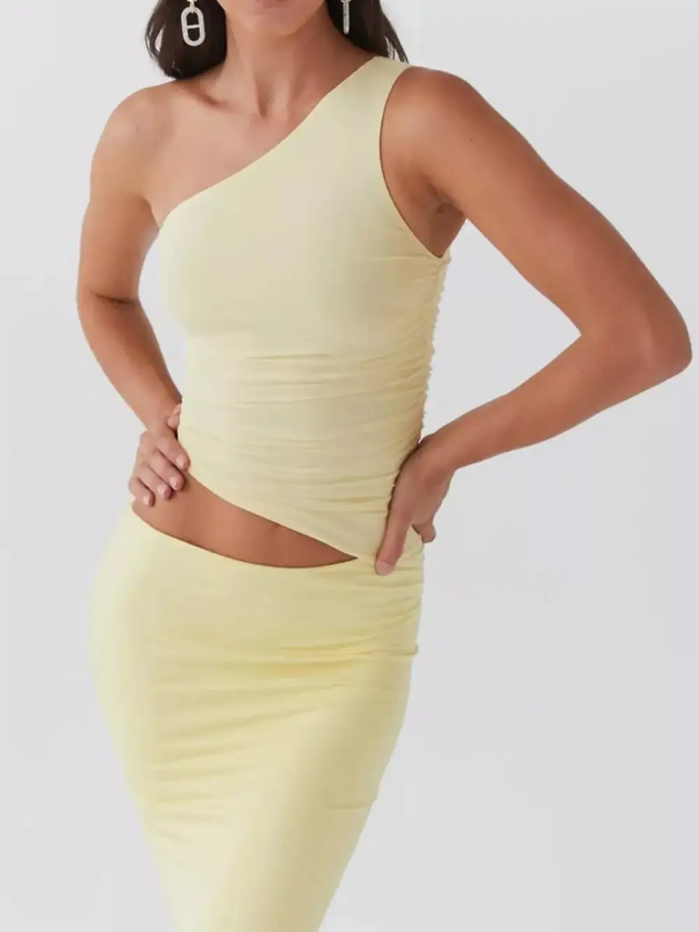 One Shoulder Top and Maxi Skirt Set