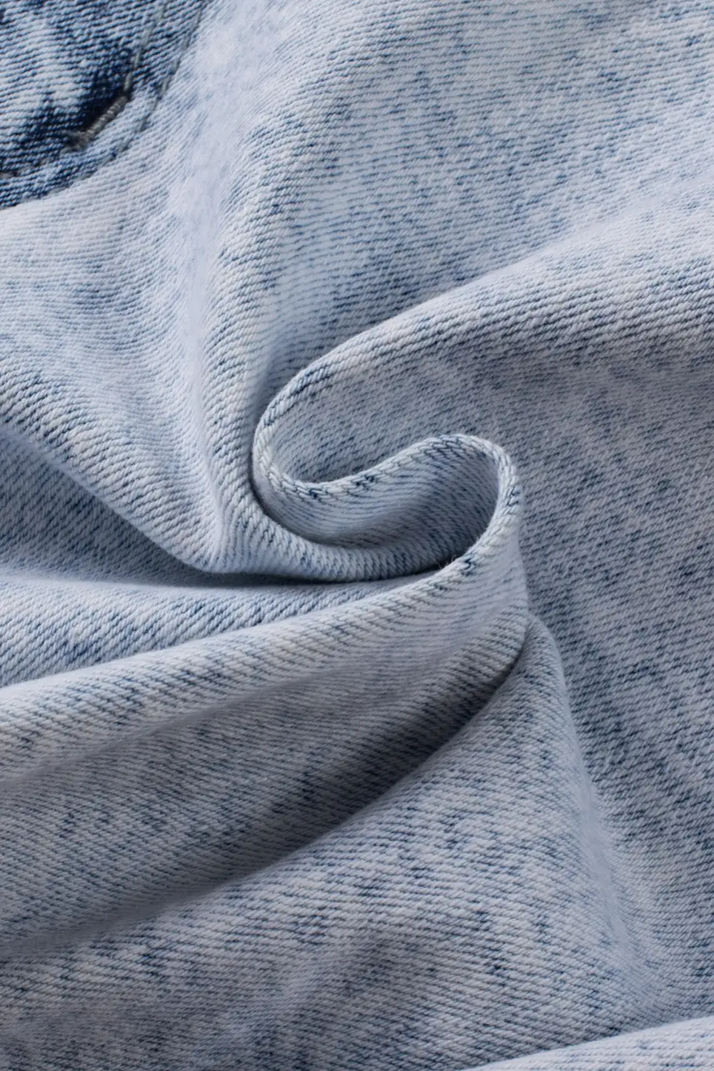 Light Blue Acid Wash Crossed Raw