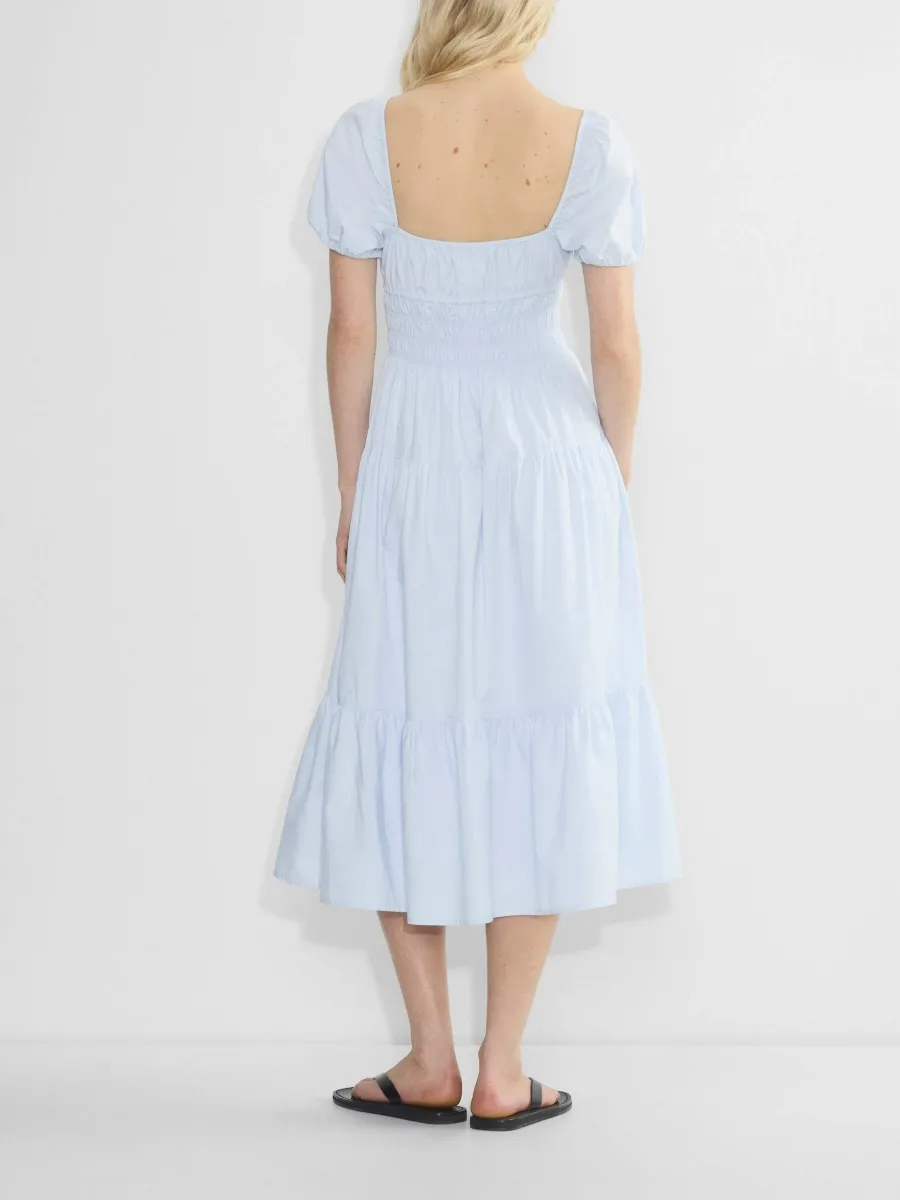 Smocked Square Neck Dress