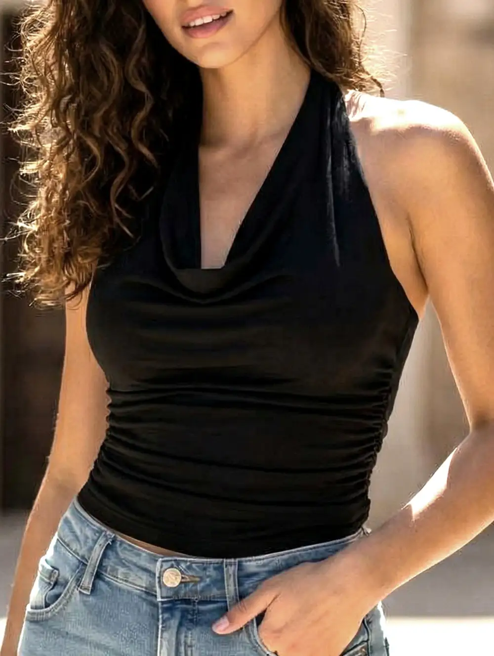 Halter Neck Sexy Sleeveless Crop Top