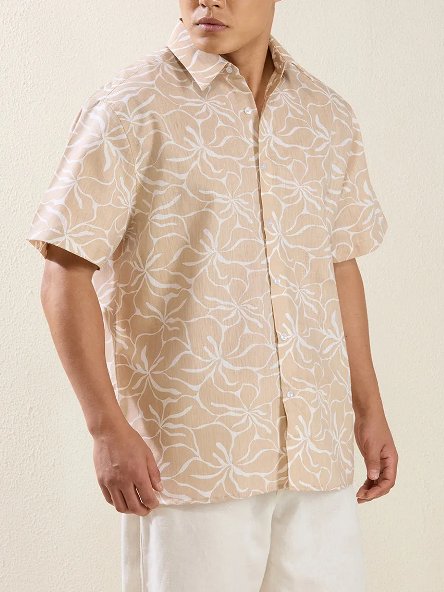 Everyday Printed Pure Linen Linen Men's Formal Shirt