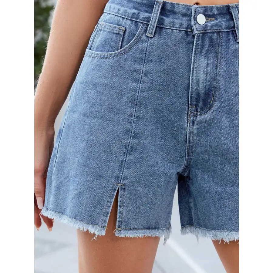 Raw Hem Denim Shorts
