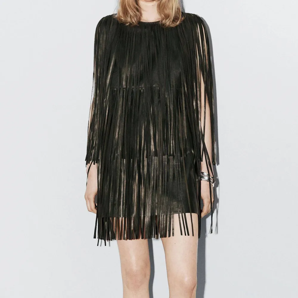 Tassel Design Belt Not Included Mini Dress