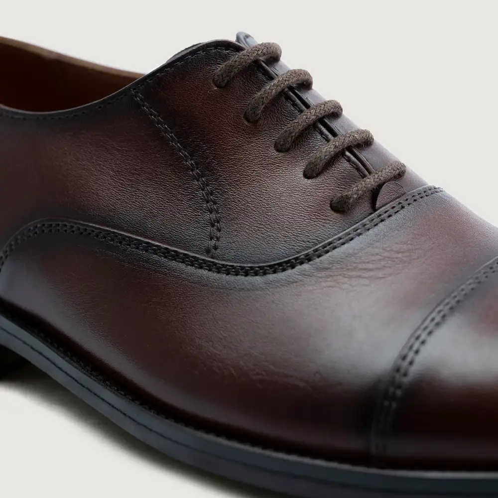 Burnished Brown Leather Loafers