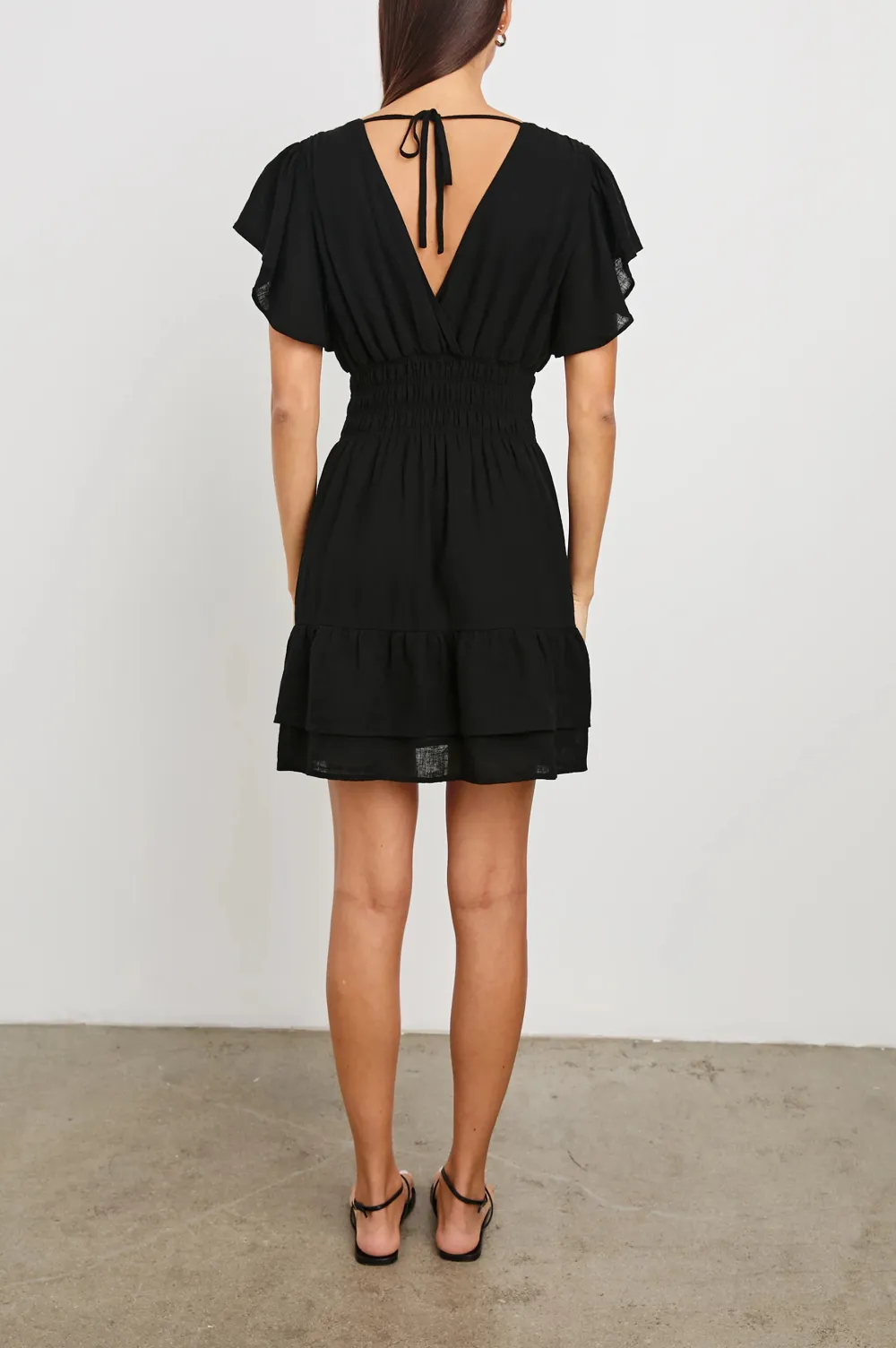 Floral Leaf-Shaped Sleeve Fitted Waist Dress