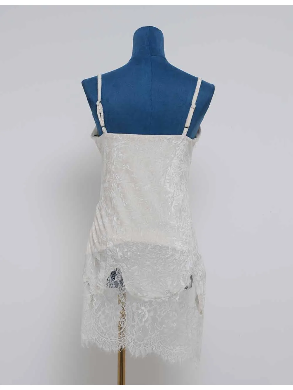 Velvet Lace Panel V Neck Chic Cami Top