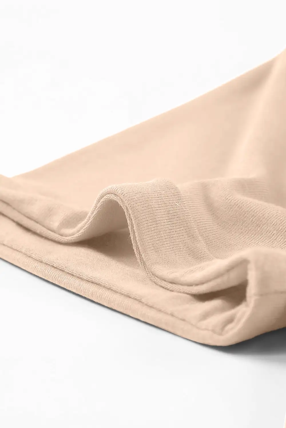 Khaki Casual Plain Crew Neck