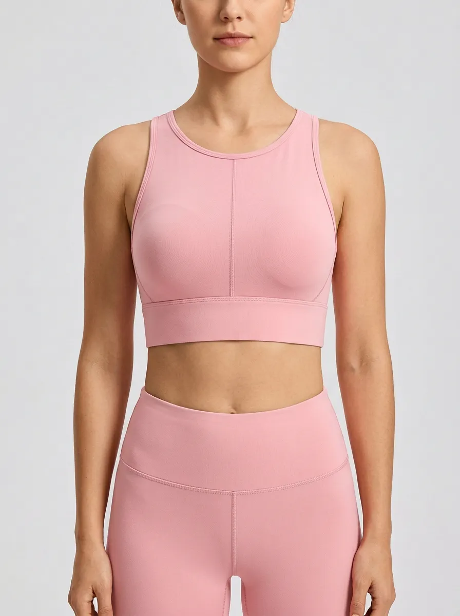Women's High-Neck Paneled Sports Bra