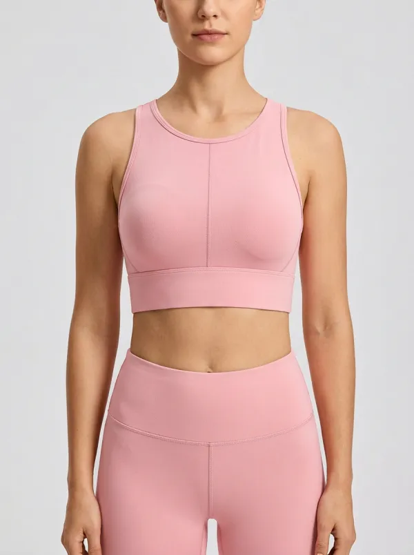 Women's High-Neck Paneled Sports Bra