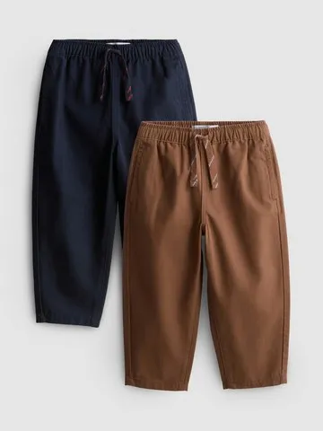 1-9yrs | 2pk Pure Cotton Trousers