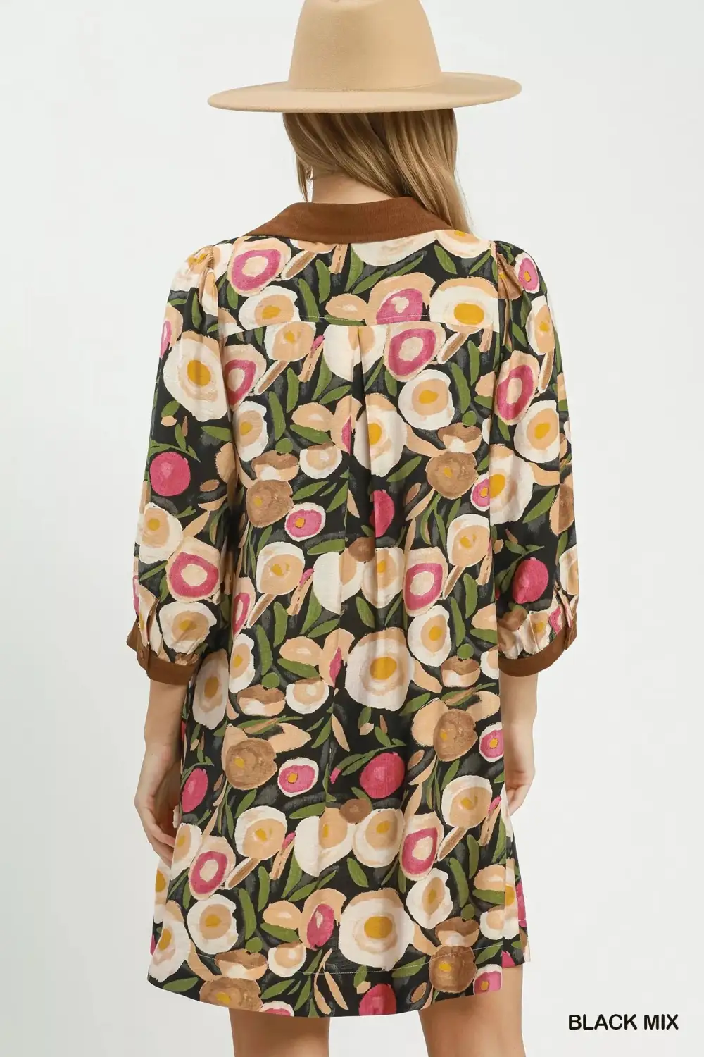 Floral Print Shift Pocketed Mini Dress