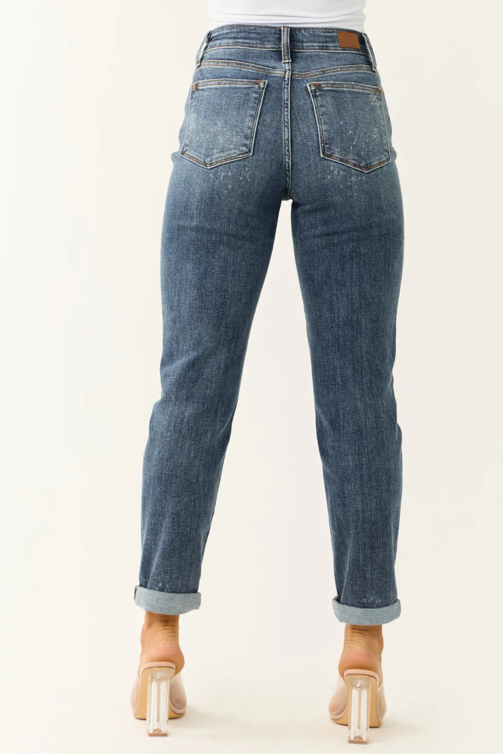High Rise Light Wash Straight JEANS