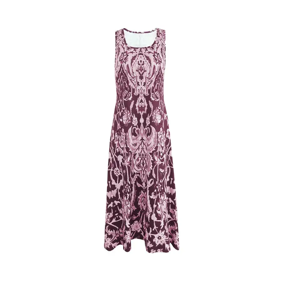 Printed Sleeveless Midi Dress