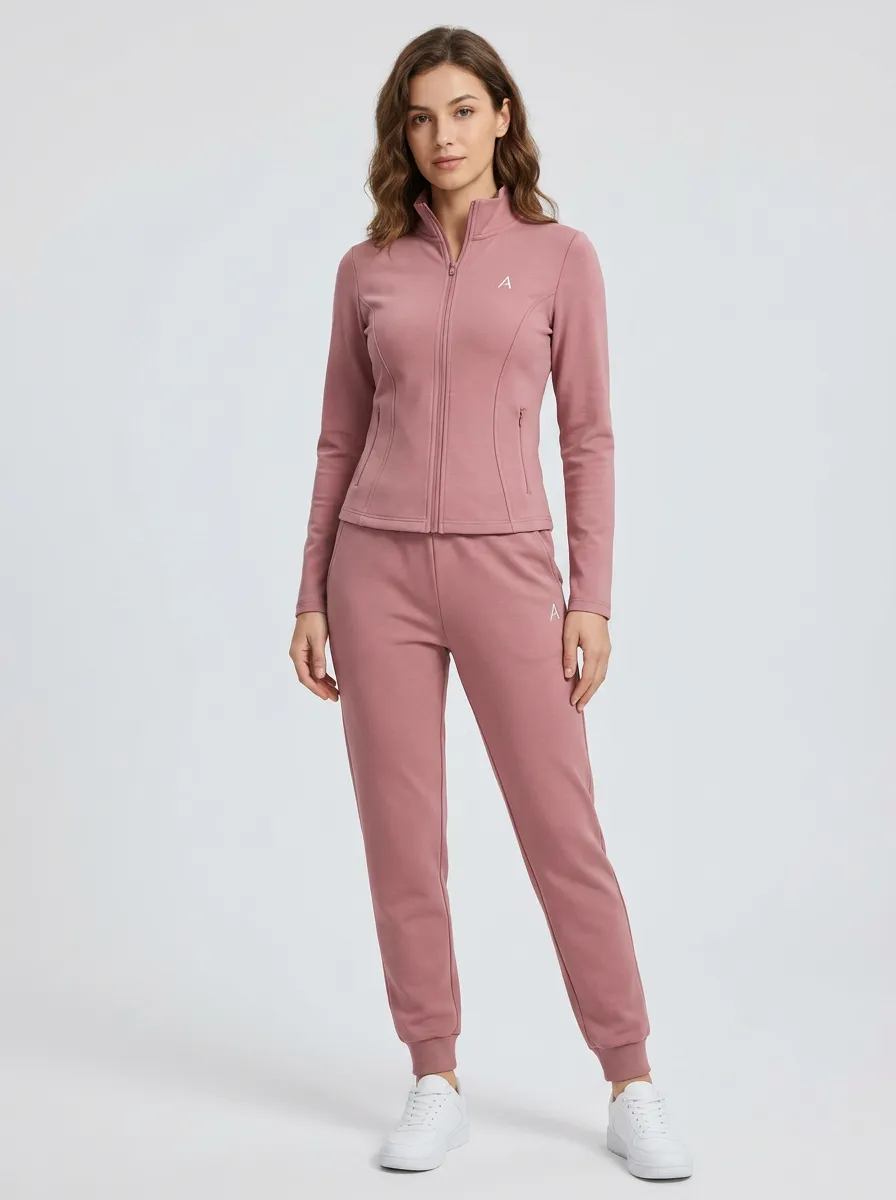 Women's Graphic Minimalist Dusty Rose Tracksuit
