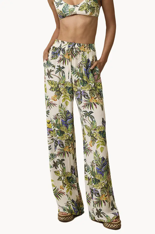 Straight Wide Viscose Pants