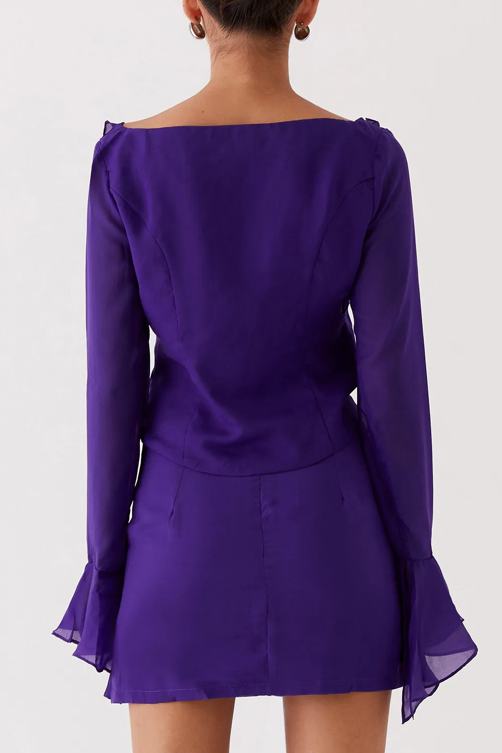 Flounce Trimmed Chiffon Blouses