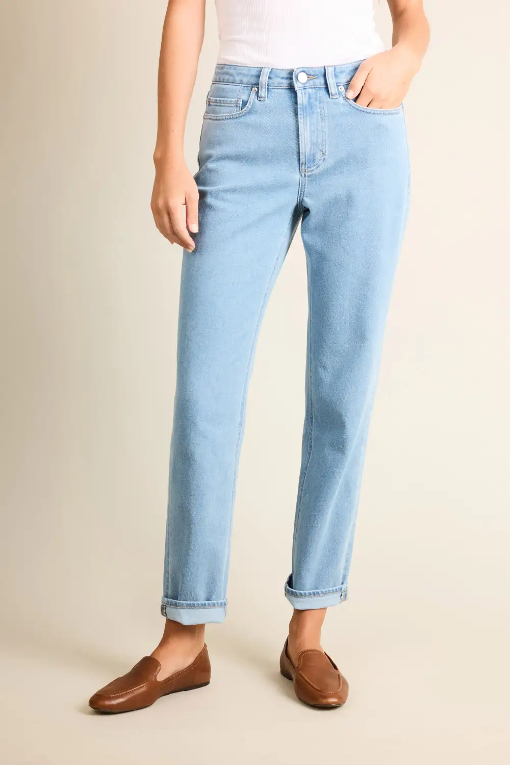 Women's Classic Boyfriend Girlfriend High Waist Jeans
