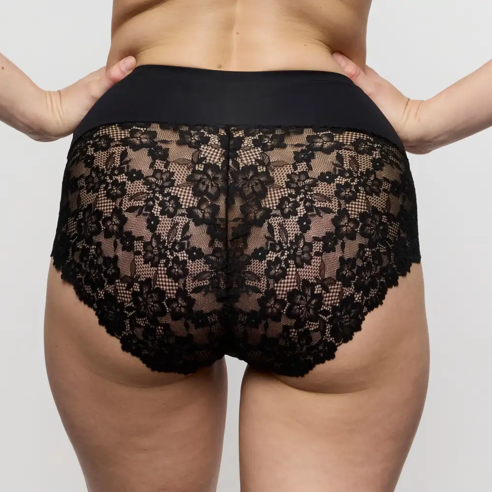 Women's Full Coverage Seamless Bonded Edge Elastic Waistband Cotton Gusset Floral Lace Cotton Retro Detail Soft Fabric Stretch Fit High Waist Panty