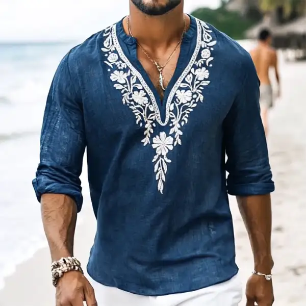 Embroidered Button Buttoned Shirt