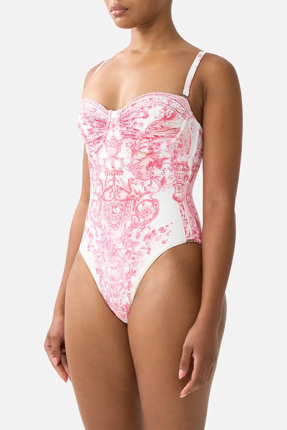Ruched Cup Underwire One-Piece Swimsuit