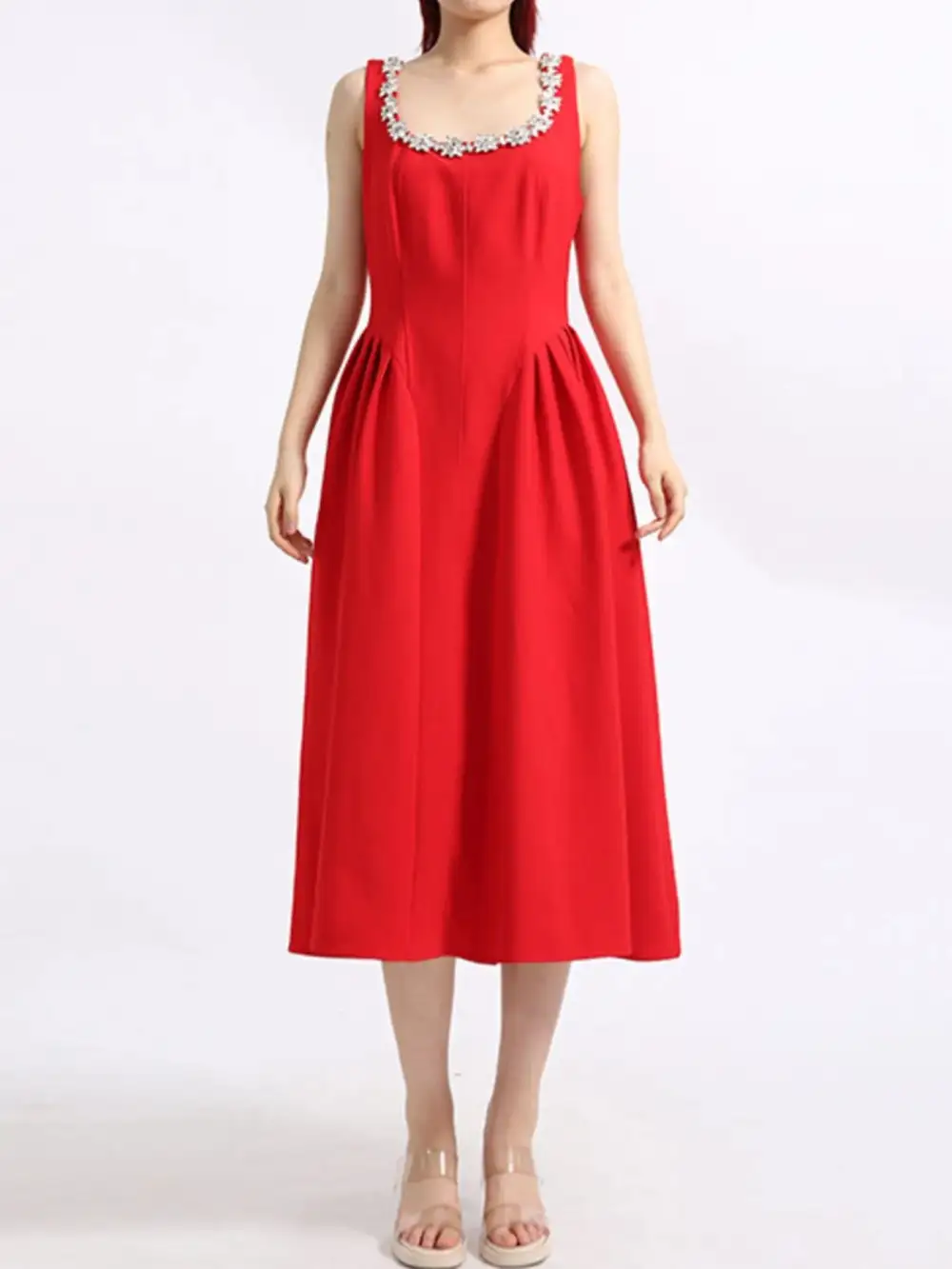 Floral Scoop Neck Sleeveless Dress Casual