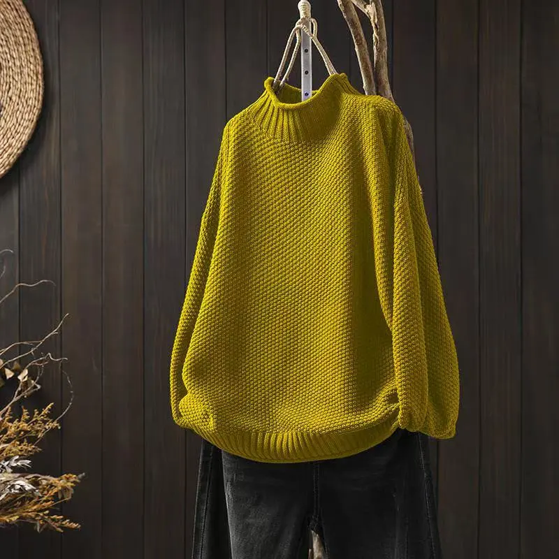 Cozy Oversized Turtleneck Knit Sweater