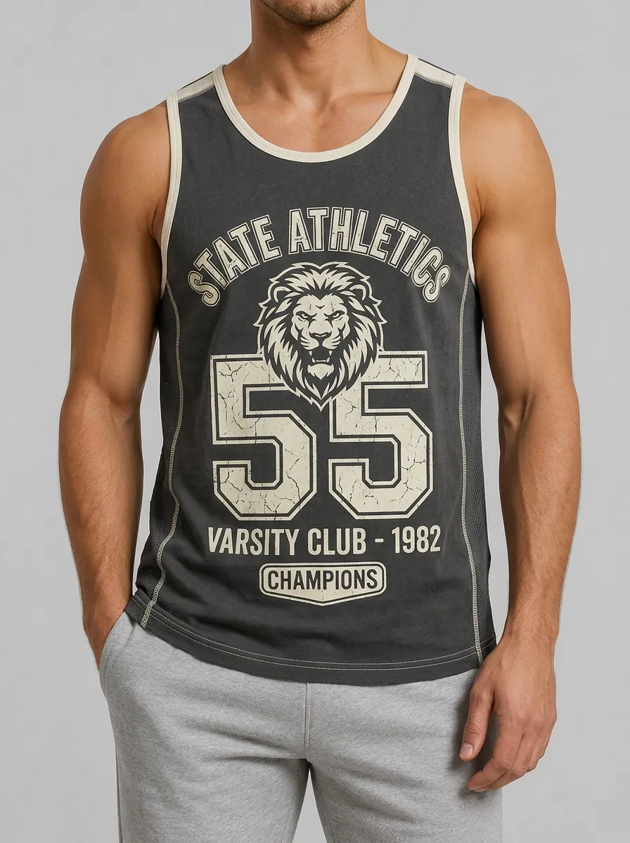 Men's State Athletics Lion 55 Varsity Printed tank top