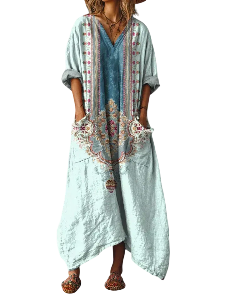 Elegant Dress with Oversized Pockets