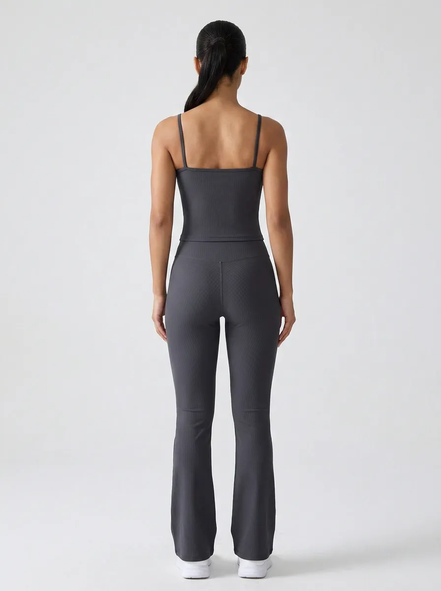 Yoga-Inspired Movement-Look Women's Tank Top Flare Pants Active Set